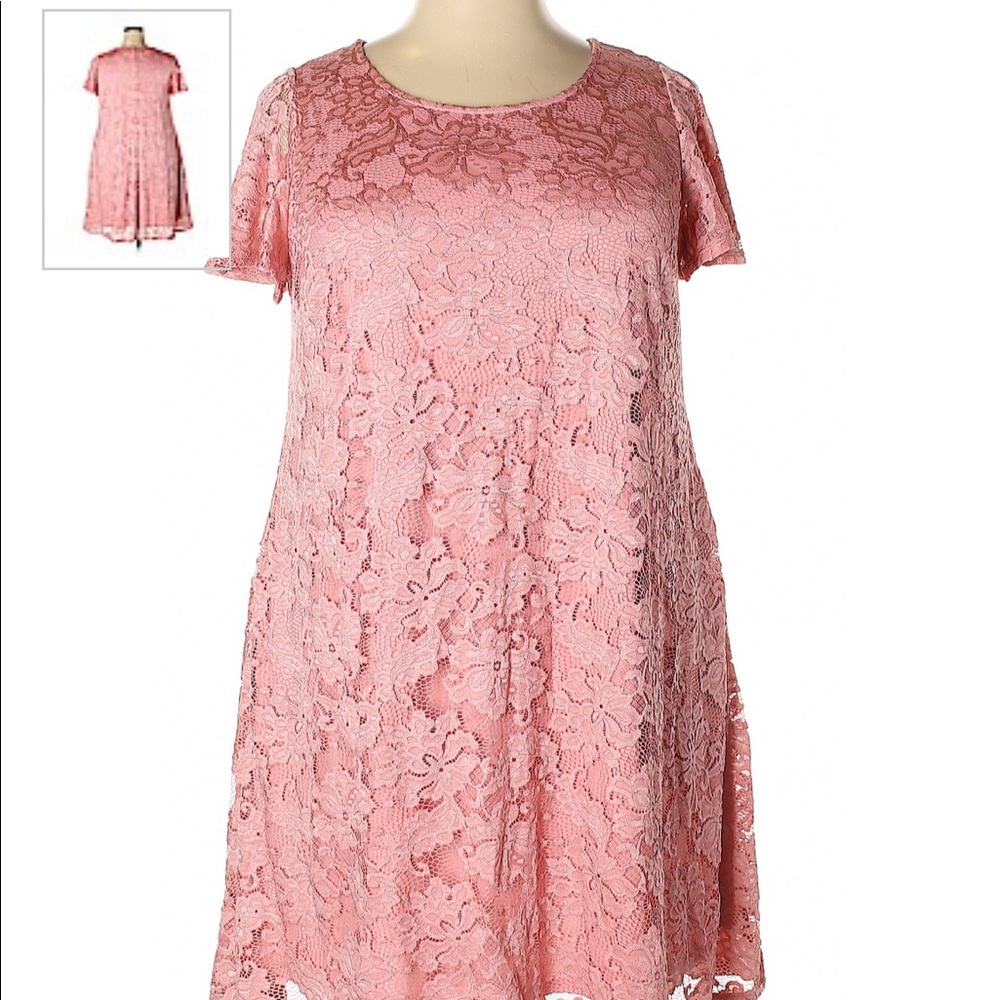 Lane Bryant Dusty Rose Lace Dress. Tag size 26/28